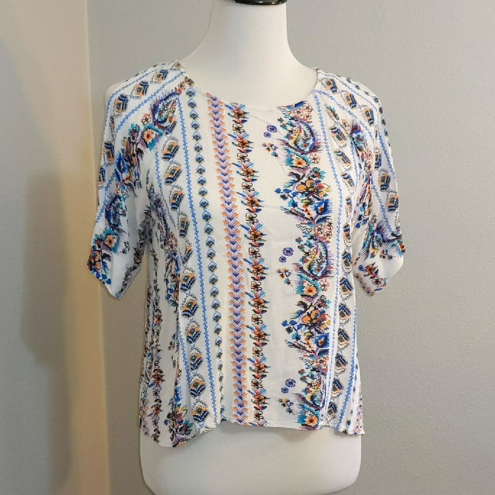 3 For 9$ Rayon Cold Shoulder Floral Women's Top Large